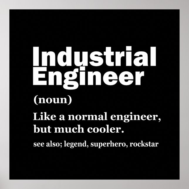 Poster Industrial Engineering Funny Engineer (Devant)