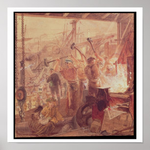 Poster Industrie sur le type : Fer et charbon (w/c)