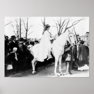 Poster Inez Milholland Sur Le Cheval Blanc - Suffrage Fem