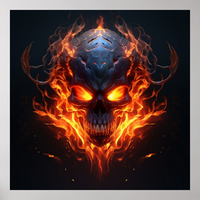 Poster Infernal Blaze Skull (Devant)