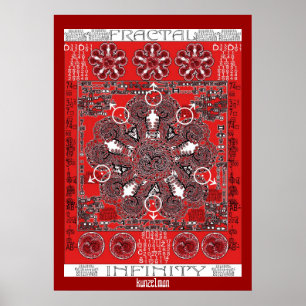 POSTER "INFINITÉ FRACTALE" IMPRIMER MANDALA GICLEE
