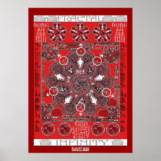 POSTER "INFINITÉ FRACTALE" IMPRIMER MANDALA GICLEE