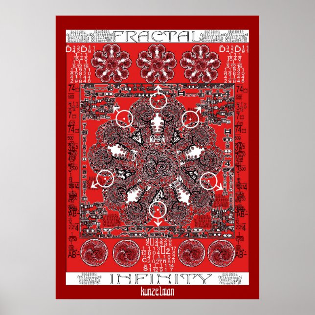 POSTER "INFINITÉ FRACTALE" IMPRIMER MANDALA GICLEE (Devant)