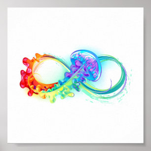 Poster Infinity avec Rainbow Jellyfish