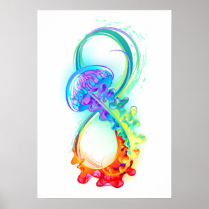 Poster Infinity avec Rainbow Jellyfish