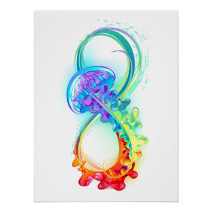 Poster Infinity avec Rainbow Jellyfish