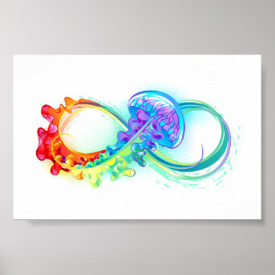 Poster Infinity avec Rainbow Jellyfish