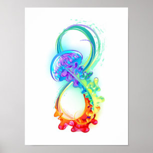 Poster Infinity avec Rainbow Jellyfish
