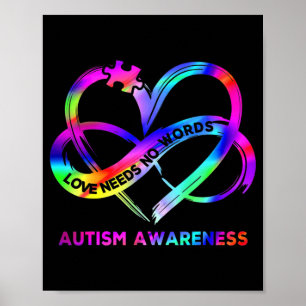 Poster Infinity Heart Love Sensibilisation sur l'autisme 