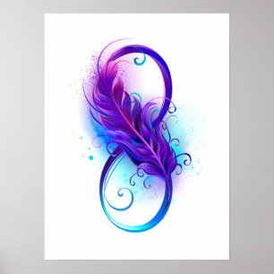 Poster Infinity with purple feather