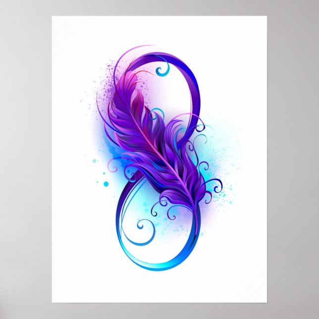 Poster Infinity with purple feather (Devant)