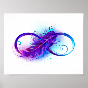Poster Infinity with purple feather