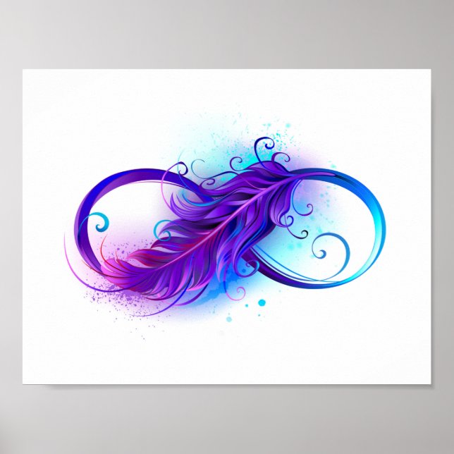 Poster Infinity with purple feather (Devant)