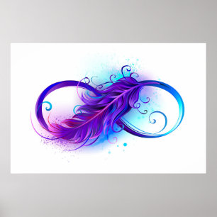 Poster Infinity with purple feather