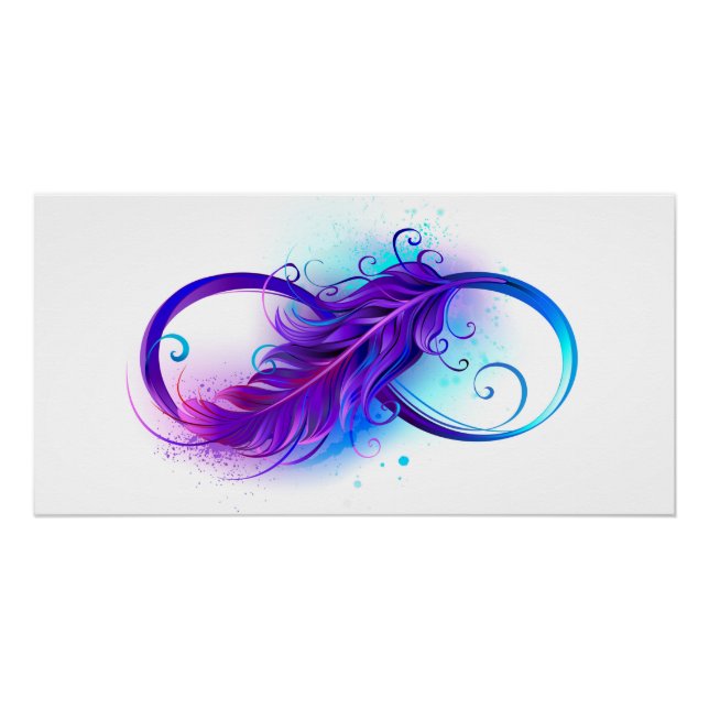 Poster Infinity with purple feather (Devant)