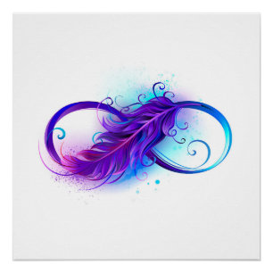 Poster Infinity with purple feather