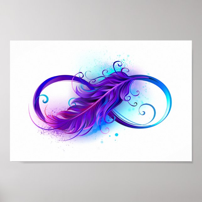 Poster Infinity with purple feather (Devant)