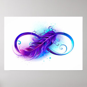 Poster Infinity with purple feather