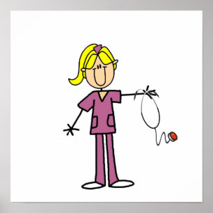 Poster Infirmière à silice féminine blonde