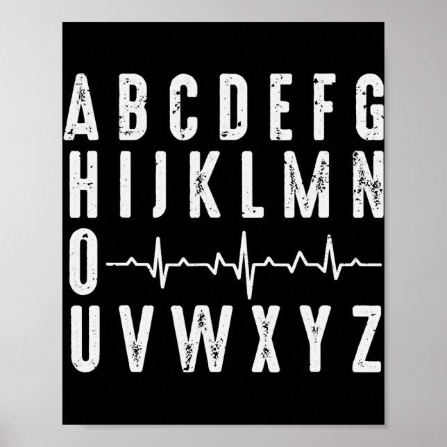 Poster Infirmière ABC's Funny PQRST EKG rythme cardiaque (Devant)