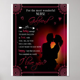 Poster Infirmière amie cadeau De Boyfriend Valentine