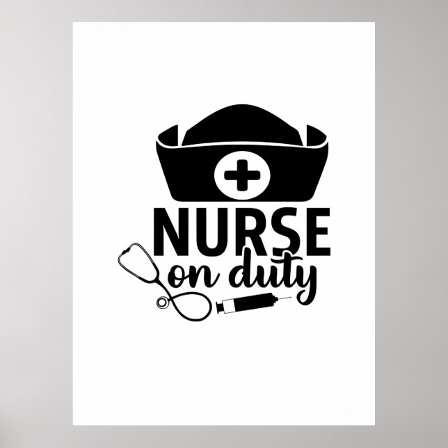 Poster Infirmière Cadeau Infirmière en service (Devant)