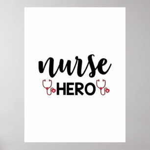 Poster Infirmière Cadeau Infirmière Hero