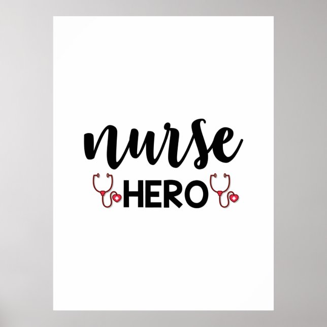 Poster Infirmière Cadeau Infirmière Héros (Devant)