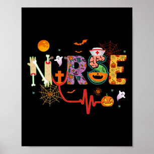 Poster Infirmière Costume Halloween Stethoscope Pump puls