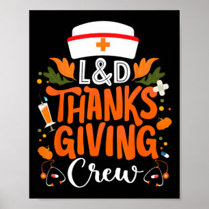 Poster Infirmière de la fête de Thanksgiving Équipe de tr
