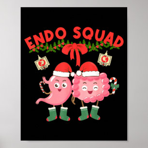 Poster Infirmière de l'équipe Endo Chapeau de Père Noël d
