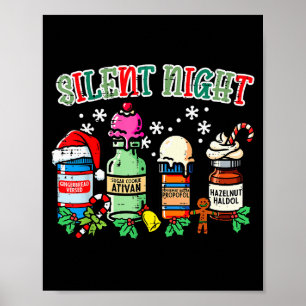 Poster Infirmière de Noël Nuit Silencieuse Propofol Xmas