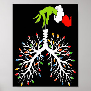 Poster Infirmière de Noël Poumon Lumières de Noël Drôle P
