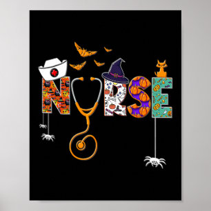 Poster Infirmière d'Halloween Cute Motif de la travailleu