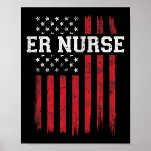 Poster Infirmière Drapeau Américain Patriot Patriote Infi