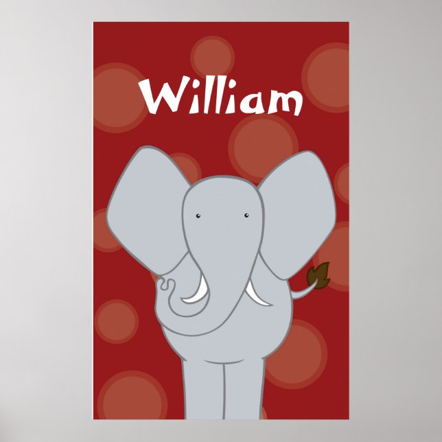 Poster Infirmière éléphante personnalisée Art garçon ou f (Devant)