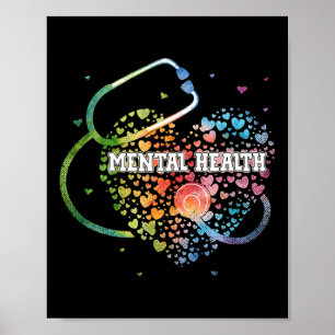 Poster Infirmière en santé Watercol Love Heart Scrub Stet