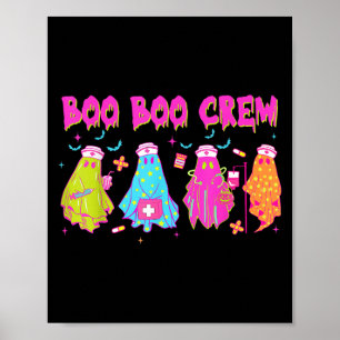 Poster Infirmière fantôme Halloween Boo Crew Infirmière i