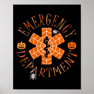 Poster Infirmière Funny Fantôme Halloween Service d'urgen