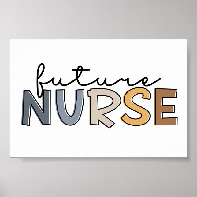 Poster Infirmière future | Cadeaux étudiants en soins inf (Devant)