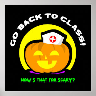 Poster Infirmière Halloween d'école