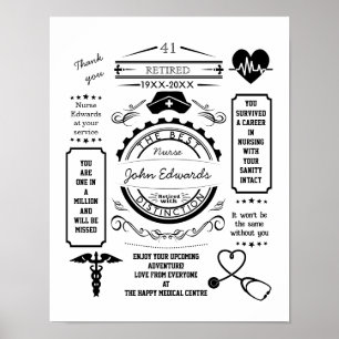 Poster infirmière longue service quittant le service médi