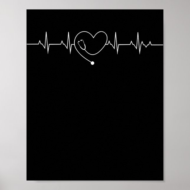 Poster Infirmière Médicale Stethoscope Infirmière Heartbe (Devant)