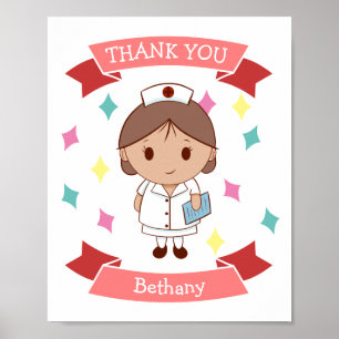 Poster Infirmière Merci personnalisée