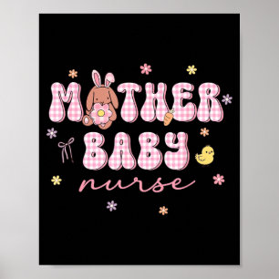 Poster Infirmière Mère Bébé Jour de Pâques Mbu Lapin de P