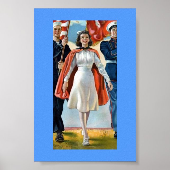 Poster Infirmière militaire vintage (Devant)