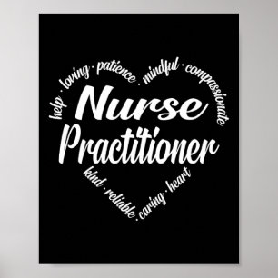 Poster Infirmière Praticien Mot de Coeur Nuage