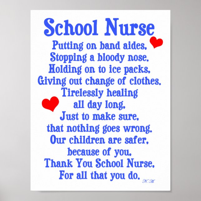 Poster Infirmière scolaire (Devant)
