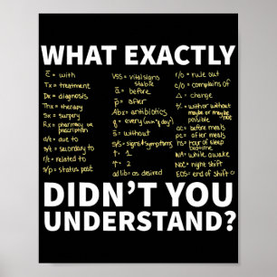 Poster Infirmière Shorthand Infirmière ou étudiante en so