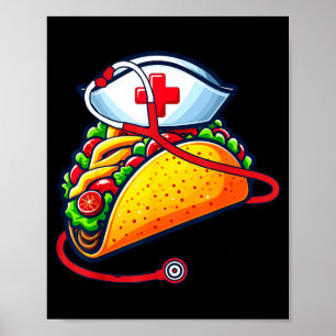 Poster Infirmière taco stéthoscope cinco de mayo infirmiè